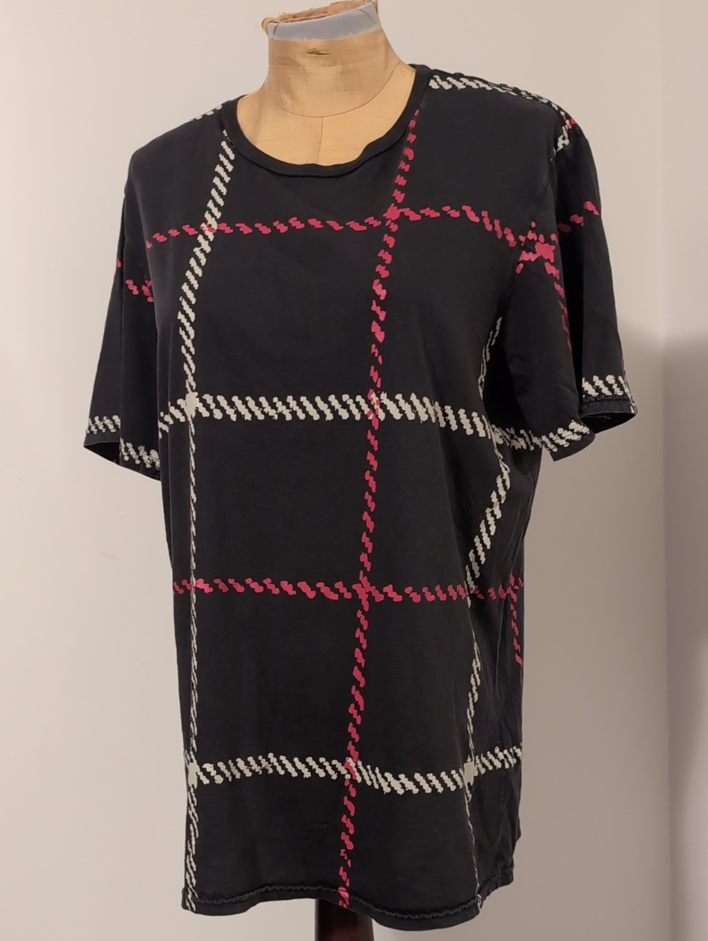 Diesel Black and Red Plaid T Shirt
